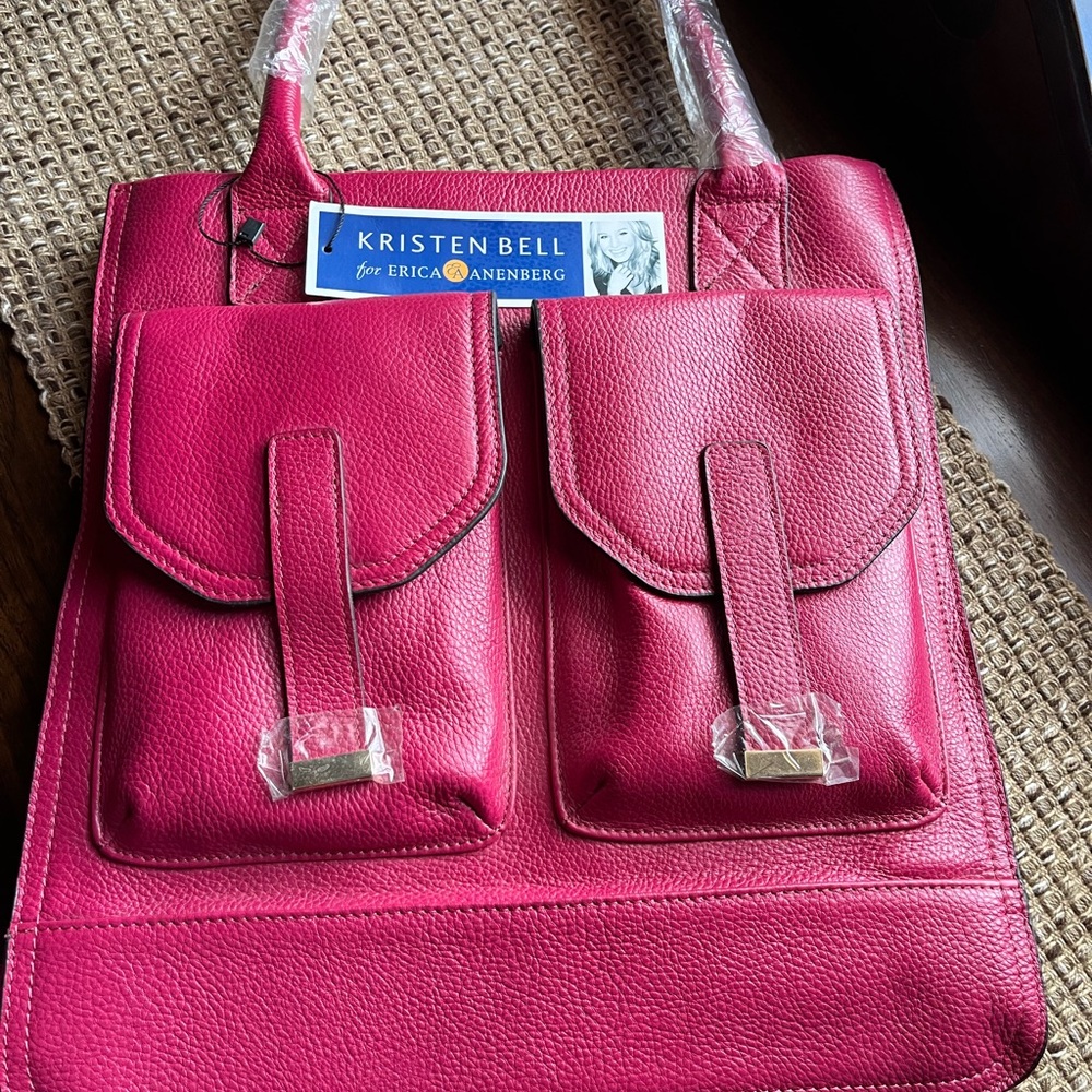 Fuchsia Shoulder Bag with Crossbody Strap